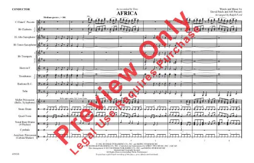 Africa: As Recorded by Toto - Paich/Porcaro/Ford - Marching Band - Gr. 3.5