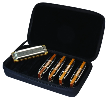 Hohner - Case Of Blues Harps (Model 532) - Keys Of A, C, D, G,& E