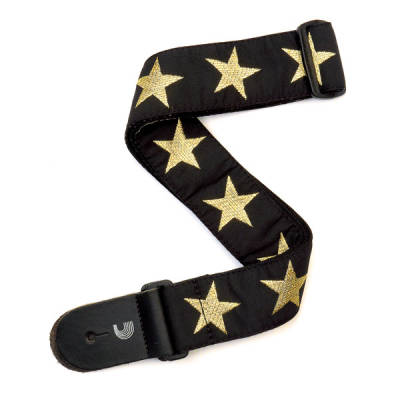 Planet Waves - 2 Woven Guitar Strap, Gold Star
