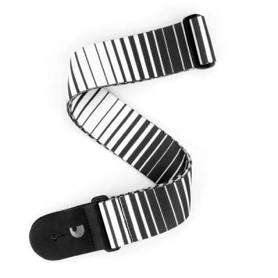 DAddario - 2 Guitar Strap, Rock Stripes - White