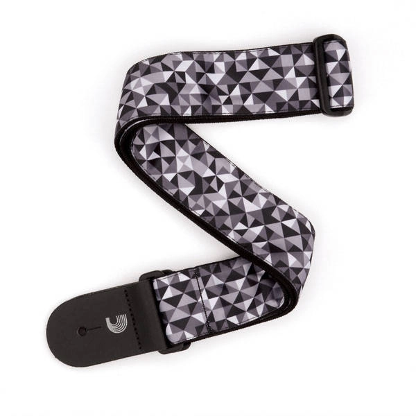 2\'\' Guitar Strap, African Geometrics - Grey