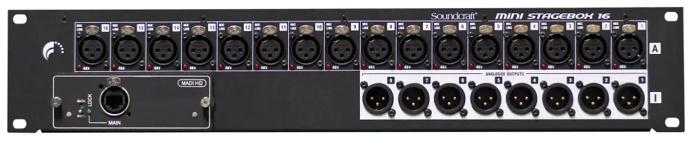 Mini Stagebox 16 (2U) with Cat5/MADI