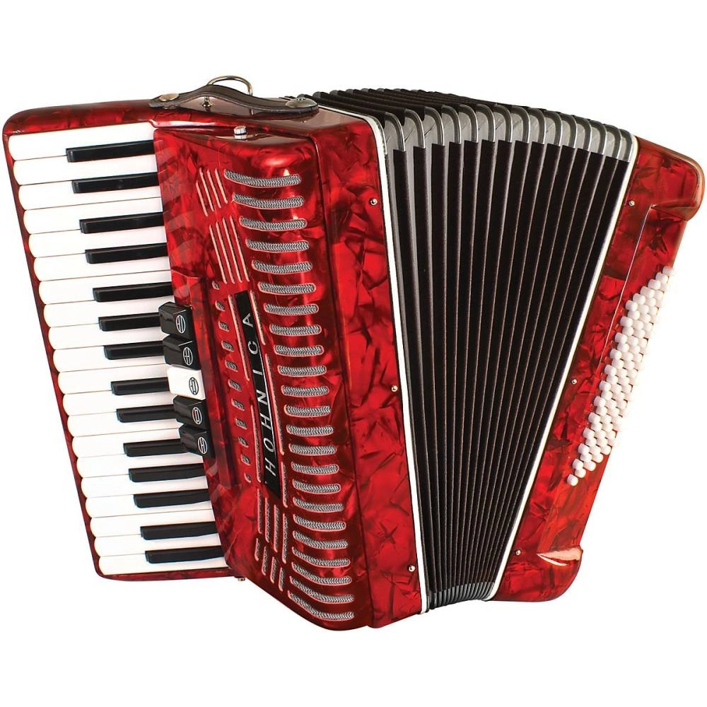 Hohnic 72 Bass Piano Accordion Red