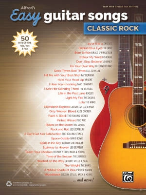 Alfred Publishing - Alfreds Easy Guitar Songs: Classic Rock - Guitar TAB - Book