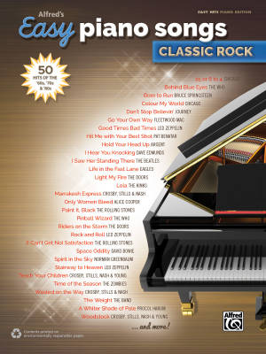 Alfred\'s Easy Piano Songs: Classic Rock - Piano/Vocal/Guitar - Book
