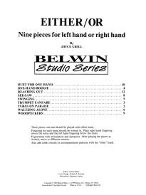 Either/Or: Nine pieces for left hand or right hand - Grill - Elementary Piano - Book