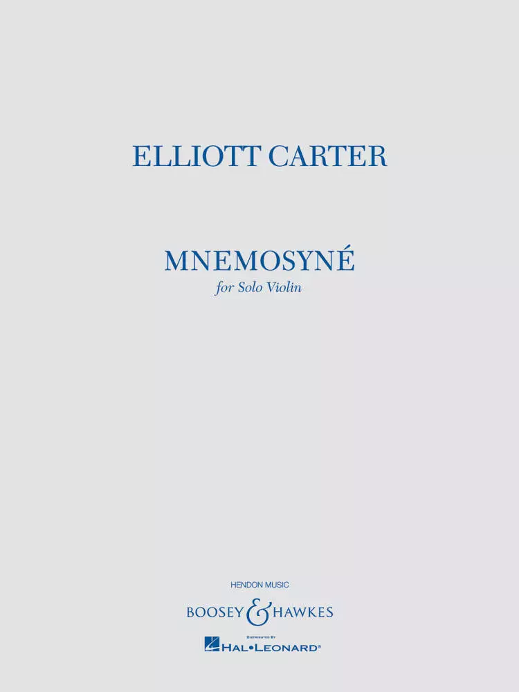 Mnemosyne: for Solo Violin - Carter - Sheet Music