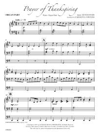 Prayer of Thanksgiving - Stevens - Piano/Organ Duet - Sheet Music