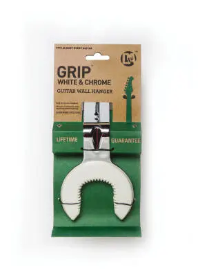Grip Guitar Wall Hanger - Chrome/White