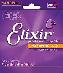 Elixir Strings - NANOWEB 80/20 Bronze Acoustic Single String .070