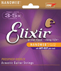 Elixir Strings - NANOWEB Phosphor Bronze Acoustic Single String .025