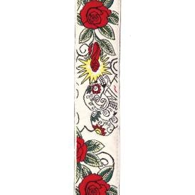 2 Inch Woven Guitar Strap, Dia de los Muertos