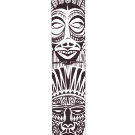 2 Inch Guitar Strap, African Masks, Black and White