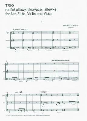 Trio for alto flute, violin and viola - Gorecki - Score/Parts