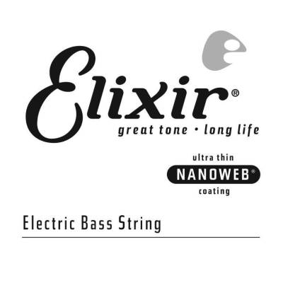 Elixir Strings - Nickel Plated Steel Electric Bass Single String with NANOWEB Coating