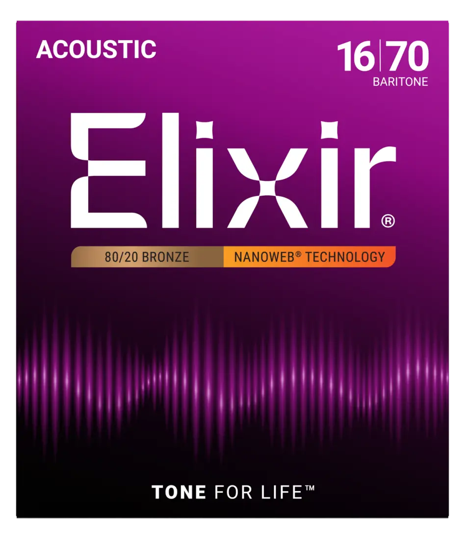 Acoustic 80/20 Bronze Guitar Strings with NANOWEB Coating, Baritone