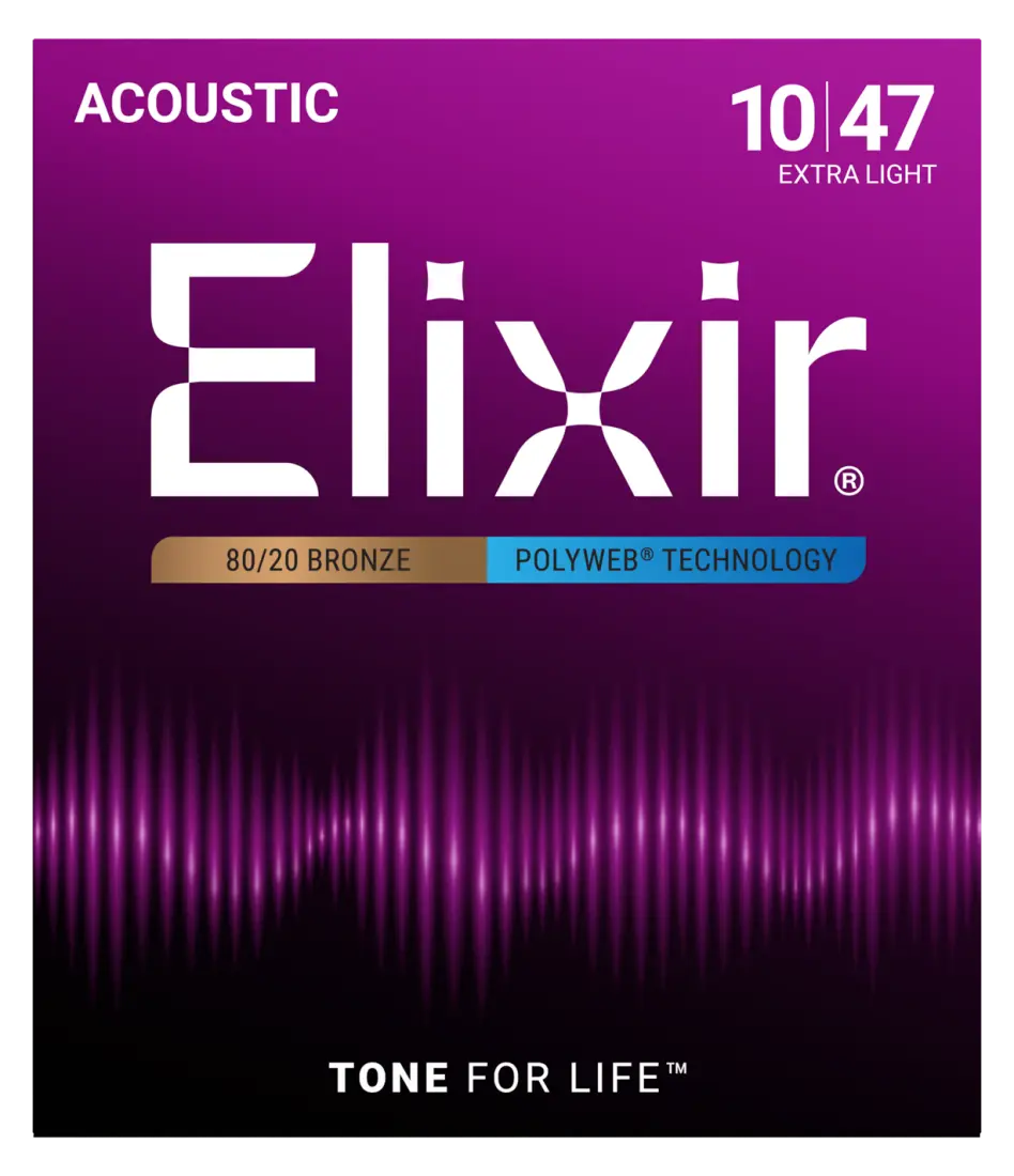 80/20 Bronze Acoustic Guitar Strings w POLYWEB Technology, Extra Light (.010-.047)