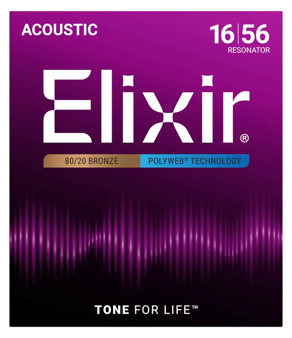 80/20 Bronze Resonator Acoustic Guitar Strings w POLYWEB Technology (.016-.056)