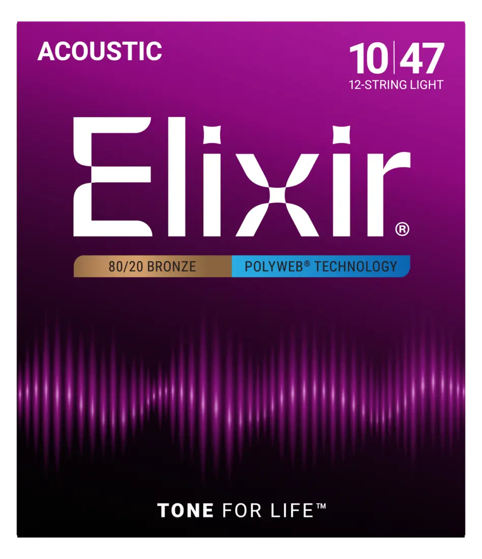 80/20 Bronze 12-String Acoustic Guitar Strings w POLYWEB Technology, Light (.010-.047)