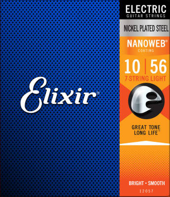 Elixir Strings - Electric Guitar Strings with NANOWEB Coating, 7-String Light