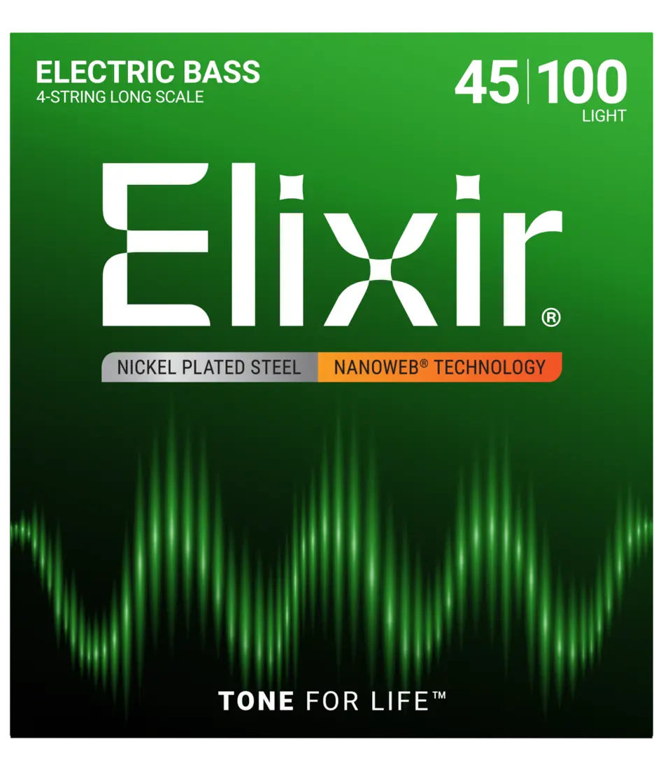 Nickel Plated Steel 4-String Bass Strings w NANOWEB Technology, Long Scale, Light (.045-.100)
