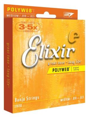 Banjo Strings with POLYWEB Coating, Medium