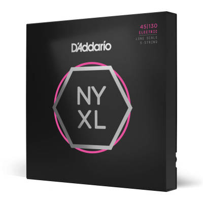 DAddario - NYXL 5-String Bass Set, Long Scale, Regular Light 5-String, 45-130