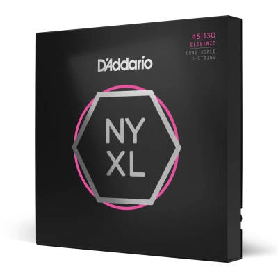 DAddario - NYXL 5-String Bass Set, Long Scale, Regular Light 5-String, 45-130