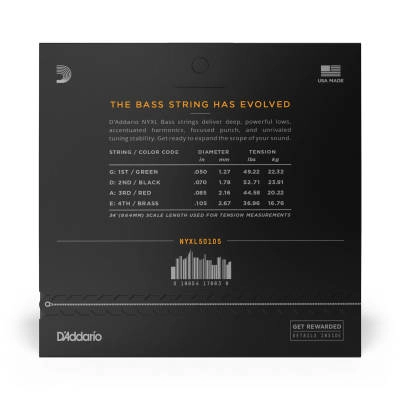 NYXLl Bass String Set, Long Scale, Medium, 50-105