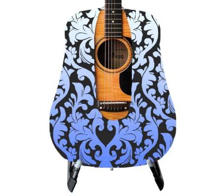 Blue Damask Guitar Skin