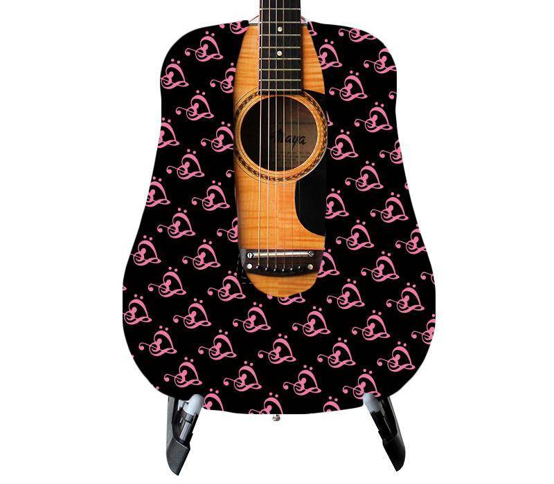 Pink Clef Hearts Guitar Skin
