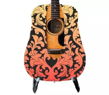 Red Damask Guitar Skin