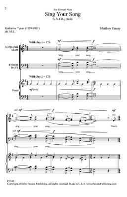 Sing Your Song - Tynan/Emery - SATB
