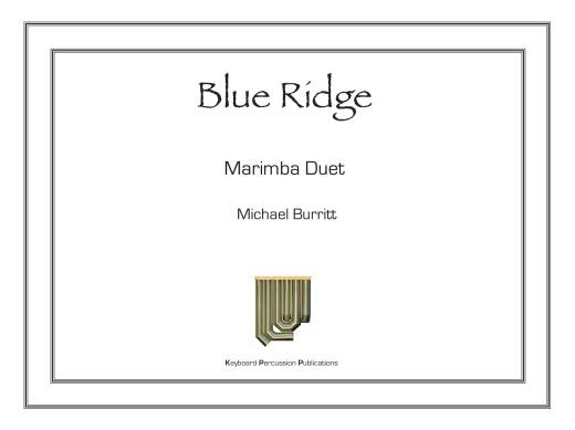 Blue Ridge - Burritt - Marimba Duet - Book