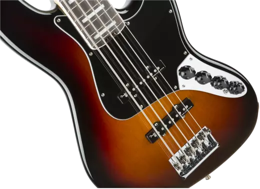 American Elite Jazz Bass V w/ Rosewood Fingerboard - 3-Tone-Sunburst