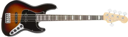 American Elite Jazz Bass V w/ Rosewood Fingerboard - 3-Tone-Sunburst