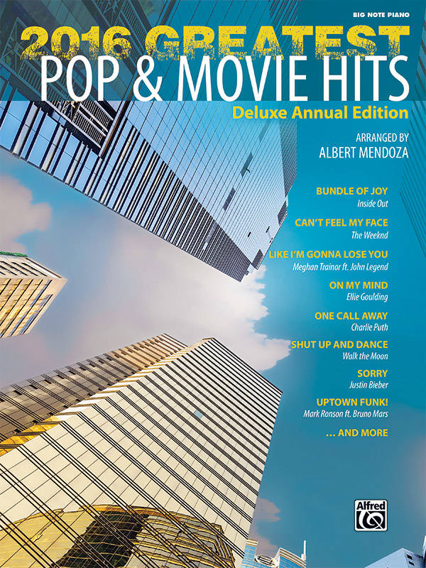 2016 Greatest Pop & Movie Hits - Mendoza - Big Note Piano - Book