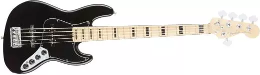 American Elite Jazz Bass V, Maple Fingerboard, Black