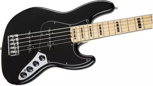 American Elite Jazz Bass V, Maple Fingerboard, Black