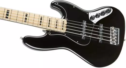 American Elite Jazz Bass V, Maple Fingerboard, Black