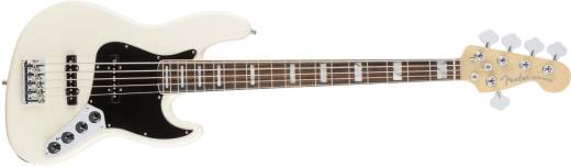 American Elite Jazz Bass V, Rosewood Fingerboard, Olympic White