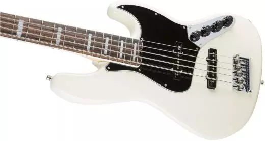 American Elite Jazz Bass V, Rosewood Fingerboard, Olympic White