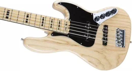 American Elite Jazz Bass V Ash, Maple Fingerboard, Natural