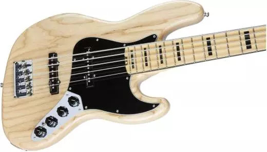 American Elite Jazz Bass V Ash, Maple Fingerboard, Natural