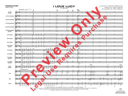 I Love Lucy (Theme) - Adamson/Daniel/Baker - Jazz Ensemble - Gr. 2.5