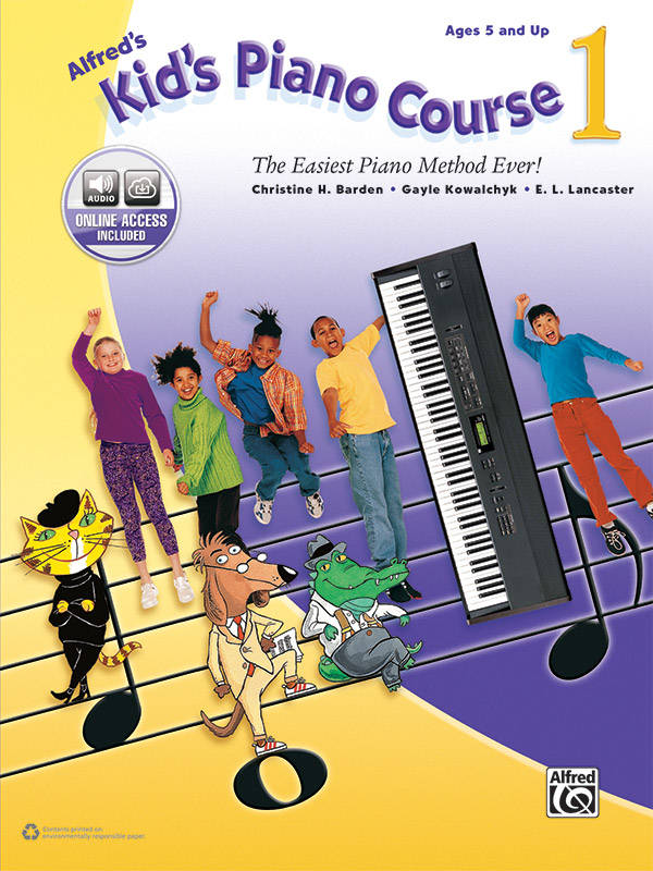 Alfred\'s Kid\'s Piano Course 1 - Bardon /Kowalchyk /Lancaster - Piano - Book/Audio Online