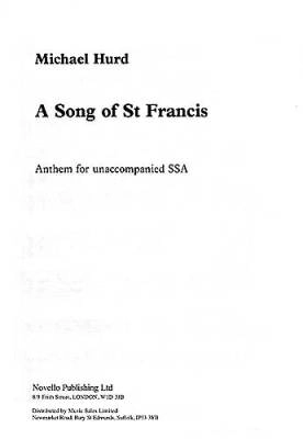 Novello & Company - A Song Of Saint Francis - Hurd - SSA