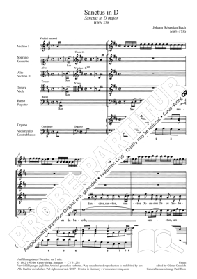 Sanctus D Major BWV 238 - Bach/Graulich/Horn - Full Score, SATB