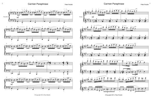 Carmen Paraphrase, La Campanella Paraphrase - Rudzik - Late Intermediate Piano Duets (1 Piano, 4 Hands)