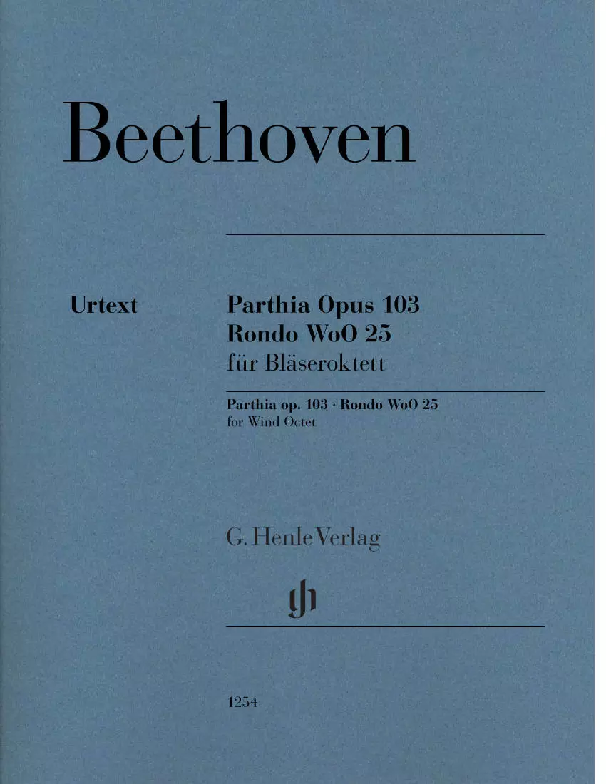 Parthia op. 103 - Rondo WoO 25 for 2 Oboes, 2 Clarinets, 2 Horns and 2 Bassoons - Beethoven - Woodwind Octet - Parts Set